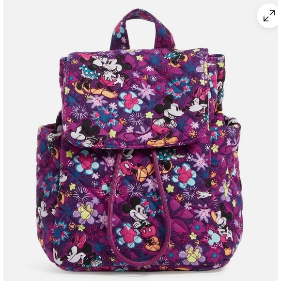 Vera Bradley Disney Mickey & Minnie's Flirty Floral Campus Mini Backpack - Picture 1 of 13